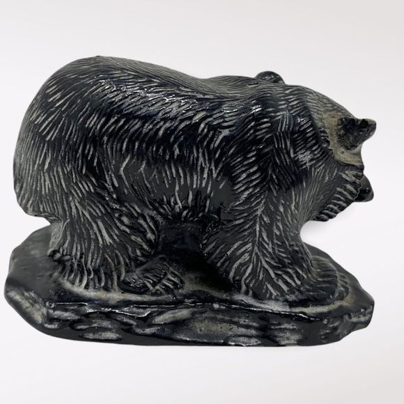 Vintage |  Mini Bear with Fish Figure - Picture 2 of 5